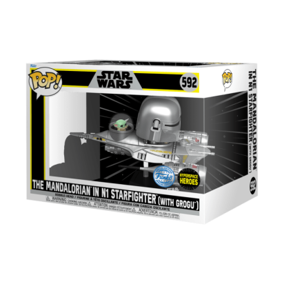 Star Wars: The Mandalorian POP! The Mandalorian in Starfighter (with Grogu) Limited 9 cm