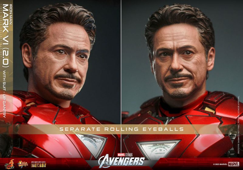 Marvel's The Avengers Movie Masterpiece Diecast Action Figure 1/6 Iron Man Mark VI (2.0) with Suit-Up Gantry 32 cm - immagine 7