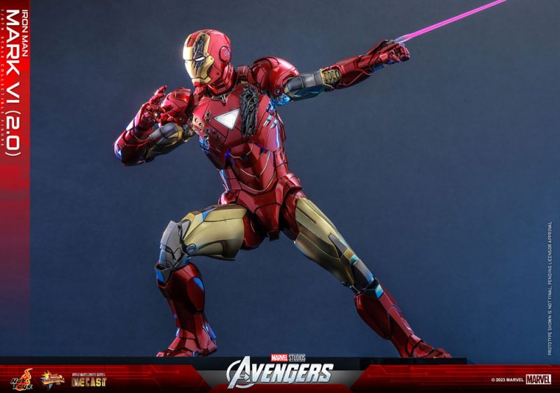 Marvel's The Avengers Movie Masterpiece Diecast Action Figure 1/6 Iron Man Mark VI (2.0) 32 cm - immagine 5