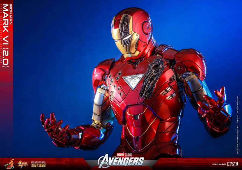 Marvel's The Avengers Movie Masterpiece Diecast Action Figure 1/6 Iron Man Mark VI (2.0) 32 cm - immagine 6