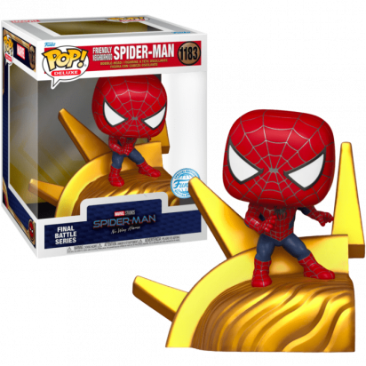 Spider-Man: No Way Home POP! Deluxe Vinyl Figure Friendly Neighbourhood Spider-Man Final Battle Series Build-a-Scene Limited