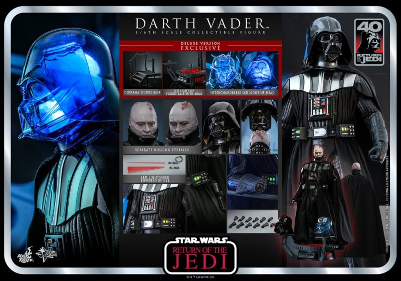 Star Wars: The Return of The Jedi 40th Anniversary Darth Vader 1/6 scale Action Figure Deluxe Version 35 cm - immagine 6