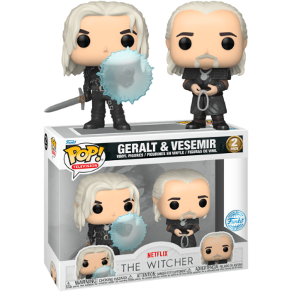 The Witcher POP! TV 2-pack Vinyl Figures Geralt & Vesemir Limited 9 cm