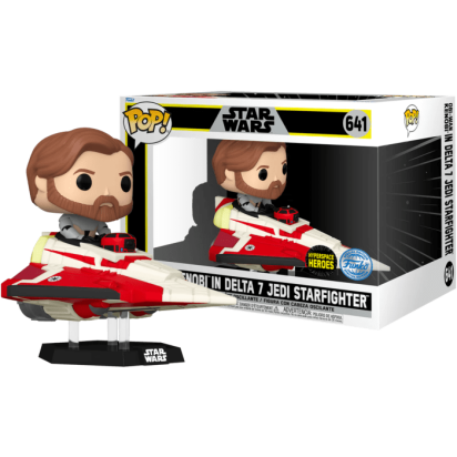 Star Wars: The Clone Wars POP! Vinyl Figure Obi-Wan Kenobi in Delta 7 Jedi Starfighter Limited