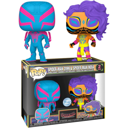 Spider-Man: Across the Spider-Verse POP! 2-pack Vinyl Figure Spider-Man 2099 & Spider-Man India Blacklight Limited