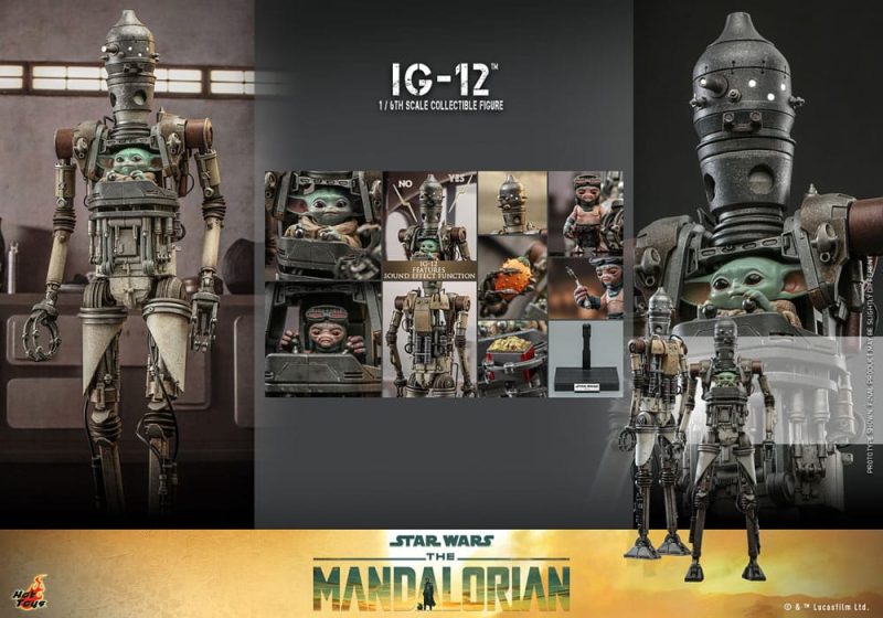 Star Wars: The Mandalorian Action Figure 1/6 IG-12 36 cm - immagine 6