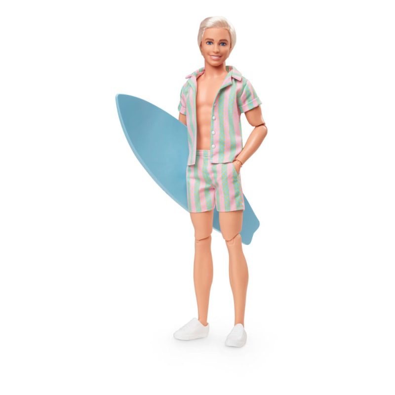 Barbie The Movie Doll Ken Wearing Pastel Striped Beach Matching Set - immagine 2