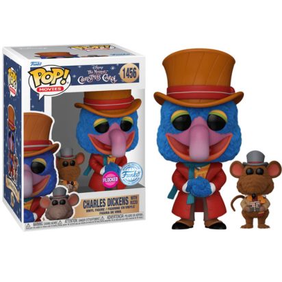 The Muppet Christmas Carol POP! Disney Vinyl Figure Charles Dickens (Gonzo) w/Rizzo Flocked Limited 9 cm