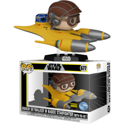Star Wars POP! Rides Vinyl Figure Anakin Skywalker in Naboo Starfighter with R2-D2 Limited 9 cm