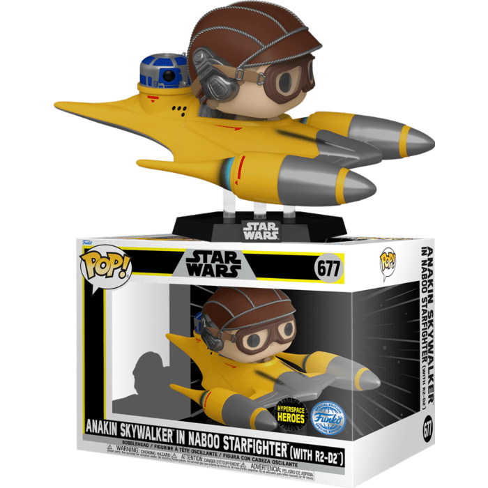 Star Wars POP! Rides Vinyl Figure Anakin Skywalker in Naboo Starfighter with R2-D2 Limited 9 cm