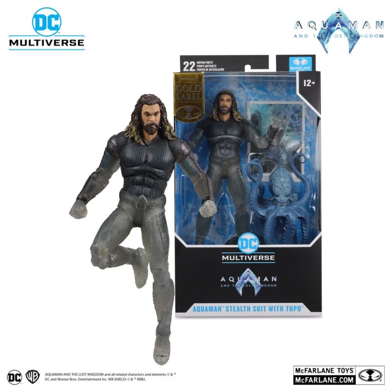 Aquaman and the Lost Kingdom DC Multiverse Action Figure Aquaman (Stealth Suit with Topo) (Gold Label) 18 cm