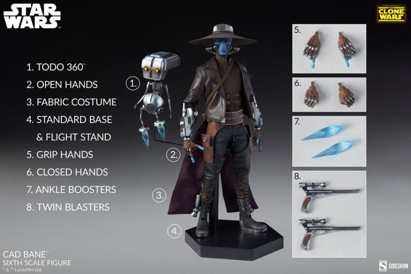 Star Wars The Clone Wars Action Figure 1/6 Cad Bane 32 cm - immagine 6