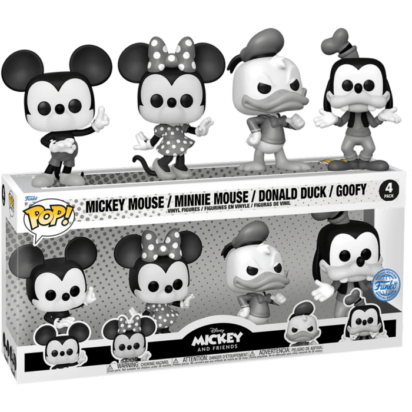 Disney POP! 4-pack Vinyl Figures Mickey and Friends (Black & White) Limited 9 cm