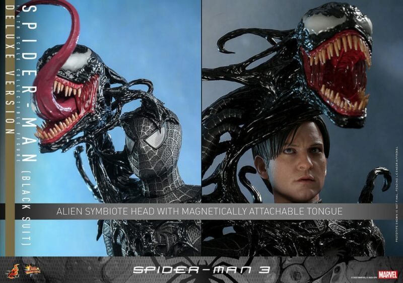 Spider-Man 3 Movie Masterpiece Action Figure 1/6 Spider-Man (Black Suit) (Deluxe Version) 30 cm - immagine 3