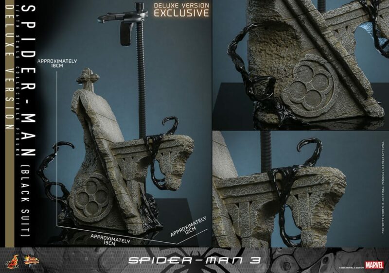 Spider-Man 3 Movie Masterpiece Action Figure 1/6 Spider-Man (Black Suit) (Deluxe Version) 30 cm - immagine 4