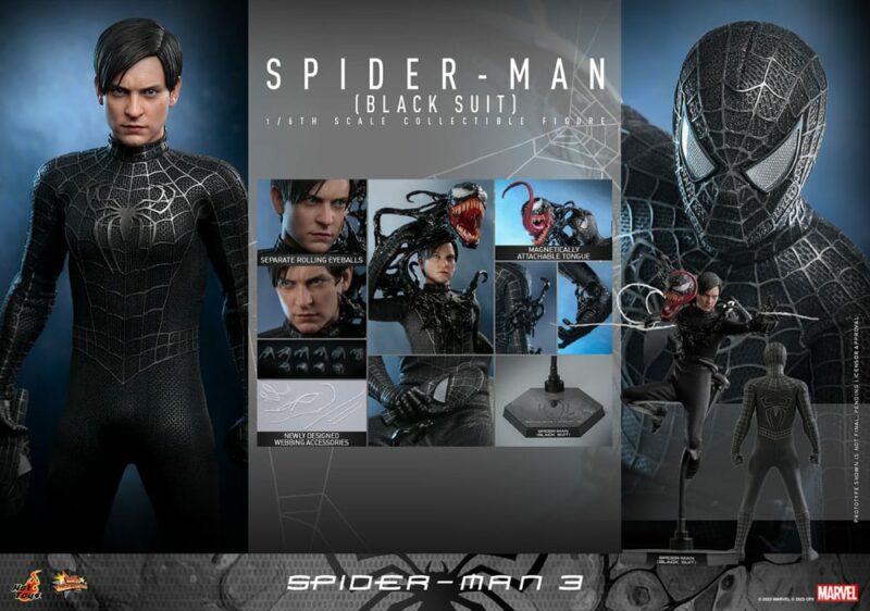 Spider-Man 3 Movie Masterpiece Action Figure 1/6 Spider-Man (Black Suit) 30 cm - immagine 6