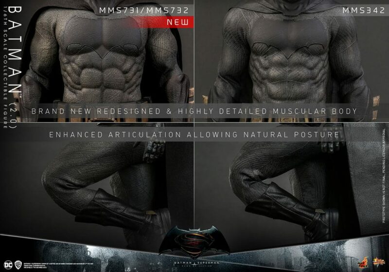 Batman v Superman: Dawn of Justice Movie Masterpiece Action Figure 1/6 Batman 2.0 32 cm - immagine 6
