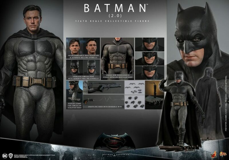 Batman v Superman: Dawn of Justice Movie Masterpiece Action Figure 1/6 Batman 2.0 32 cm - immagine 7