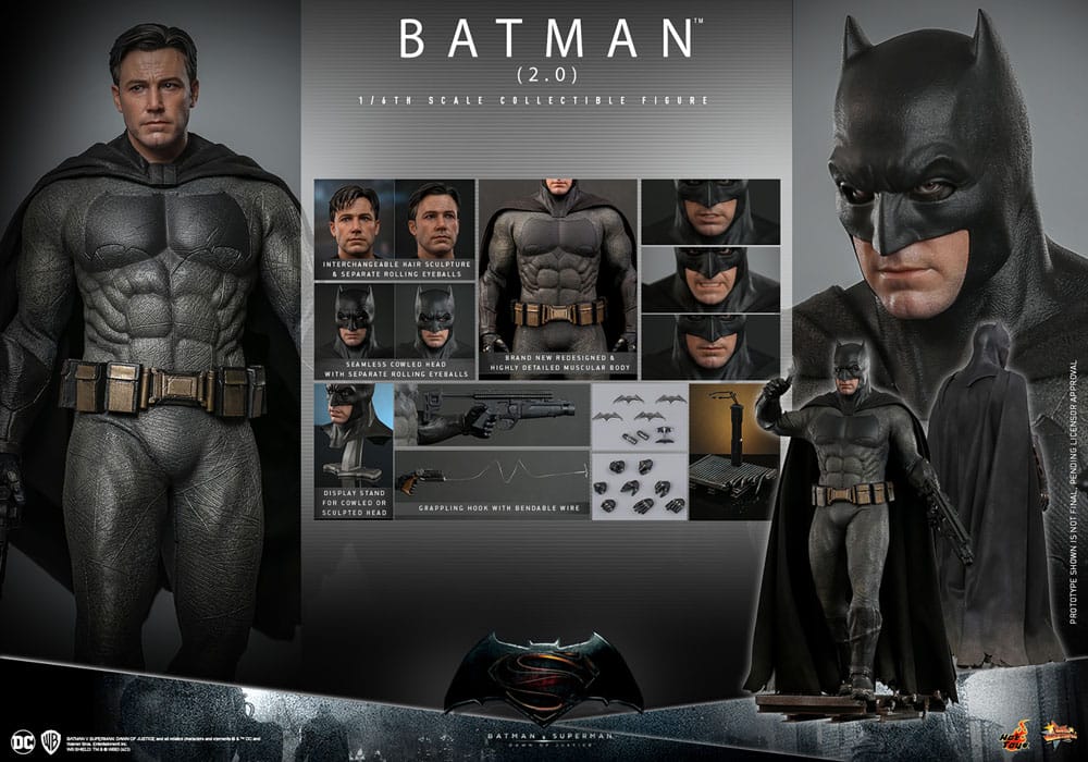 Batman v Superman: Dawn of Justice Movie Masterpiece Action Figure 1/6 Batman 2.0 32 cm - immagine 7