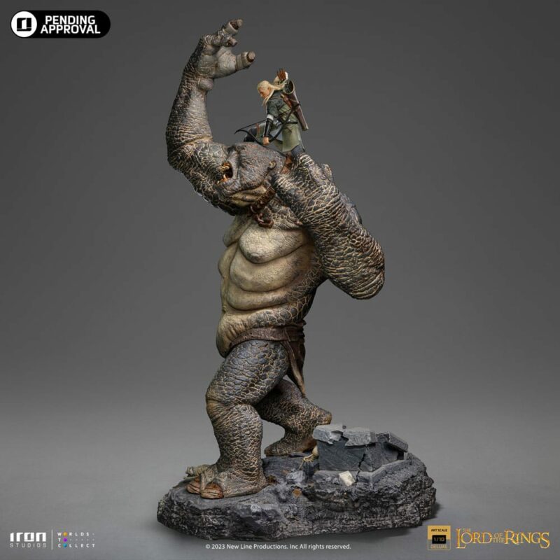 Lord Of The Rings Deluxe Art Scale Statue 1/10 Cave Troll and Legolas 72 cm - immagine 2