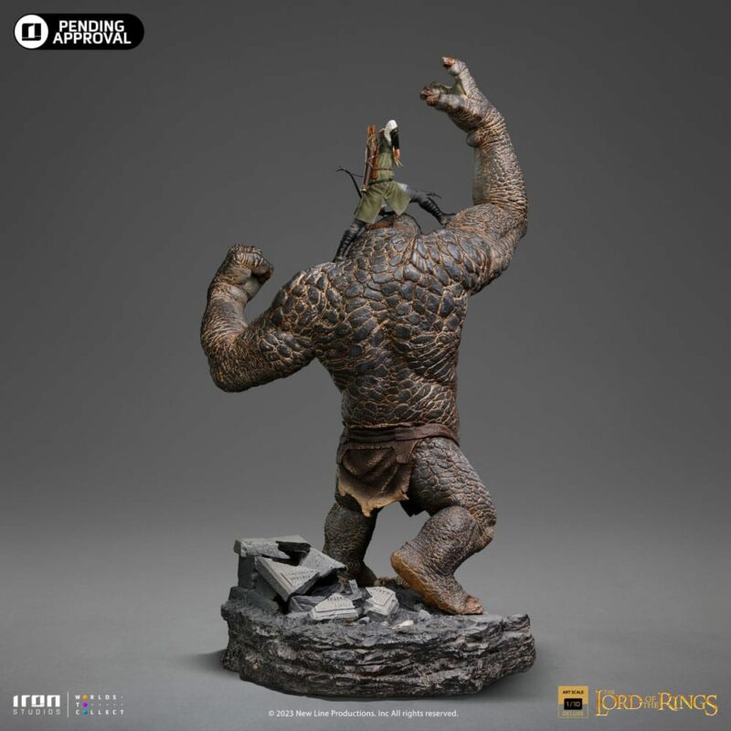 Lord Of The Rings Deluxe Art Scale Statue 1/10 Cave Troll and Legolas 72 cm - immagine 3