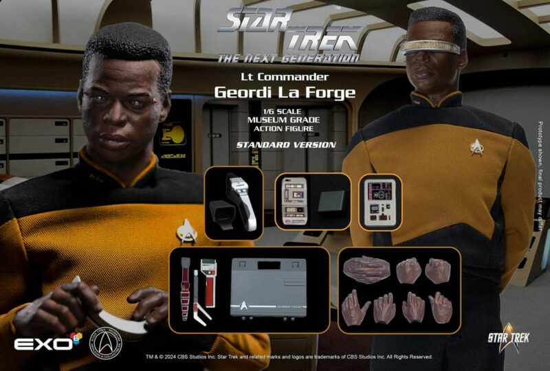 Star Trek: The Next Generation Action Figure 1/6 Lt. Commander Geordi La Forge (Standard Version) 28 cm - immagine 6