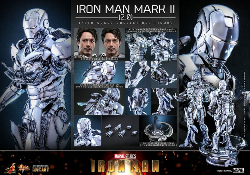 Iron Man Action Figure 1/6 Iron Man Mark II (2.0) 33 cm - immagine 7