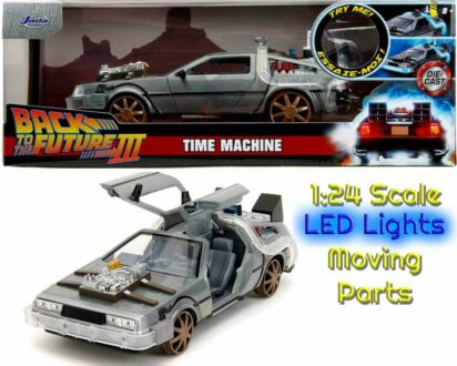 Hollywood Rides: Back to the Future Part 3 - De Lorean with Railroad Wheels - Variant diecast model 1/24