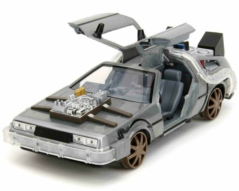 Hollywood Rides: Back to the Future Part 3 - De Lorean with Railroad Wheels - Variant diecast model 1/24 - immagine 2