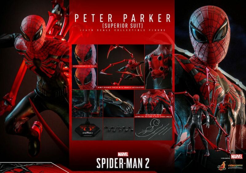 Spider-Man 2 Video Game Masterpiece Action Figure 1/6 Peter Parker (Superior Suit) 30 cm - immagine 8