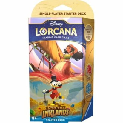 DISNEY LORCANA TRADING CARD GAME - STARTER DECK - RUBY SAPPHIRE - NELLE TERRE D'INCHIOSTRO - (LINGUA INGLESE)