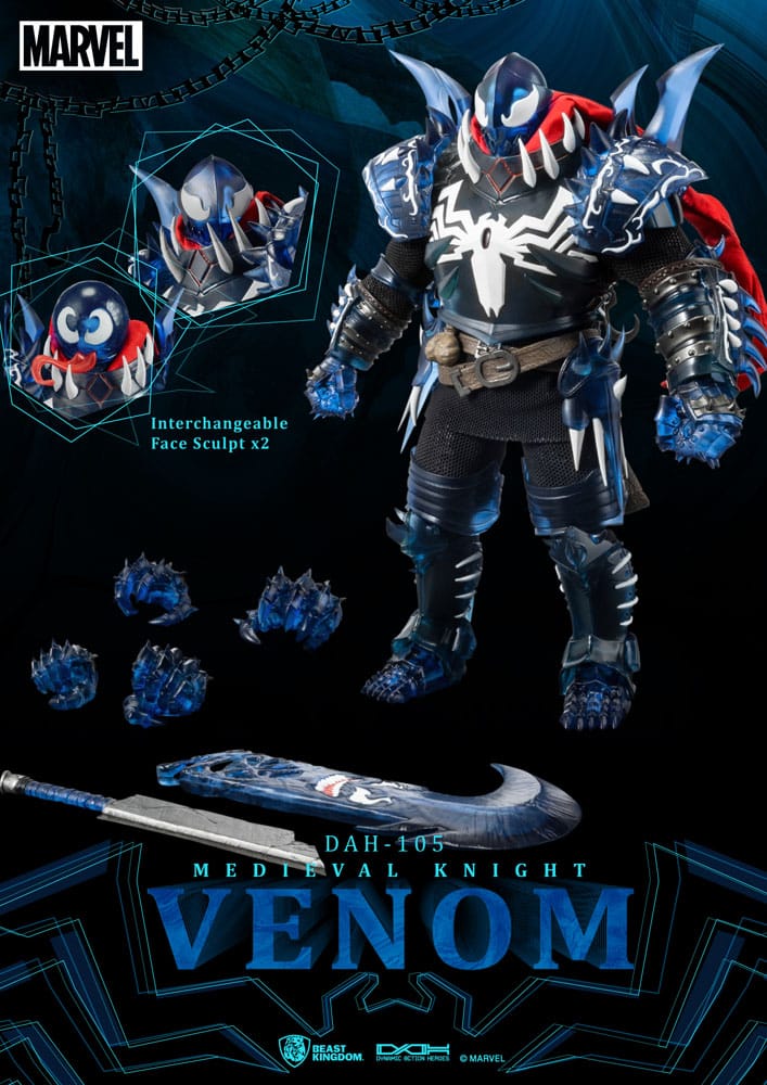 Marvel Dynamic 8ction Heroes Action Figure 1/9 Medieval Knight Venom 23 cm - immagine 5