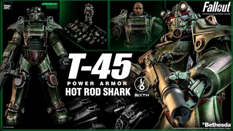 Fallout FigZero Action Figure 1/6 T-45 Hot Rod Shark Power Armor 37 cm - immagine 9