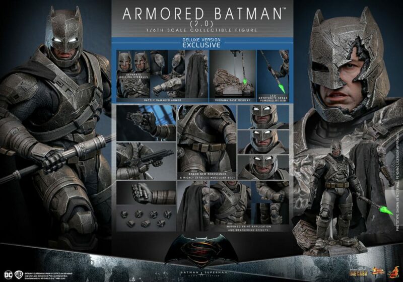 Batman v Superman: Dawn of Justice Movie Masterpiece Action Figure 1/6 Armored Batman 2.0 (Deluxe Version) 33 cm - immagine 7