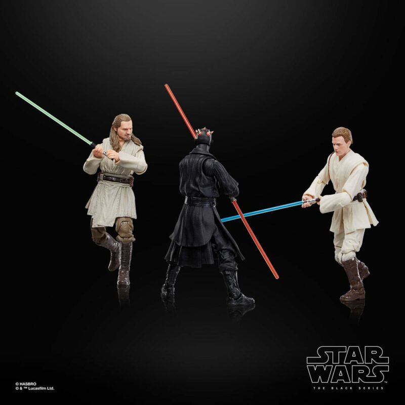 Star Wars Episode I Black Series Action Figure 3-Pack Qui-Gon Jinn, Darth Maul, Obi-Wan Kenobi 15 cm - immagine 3