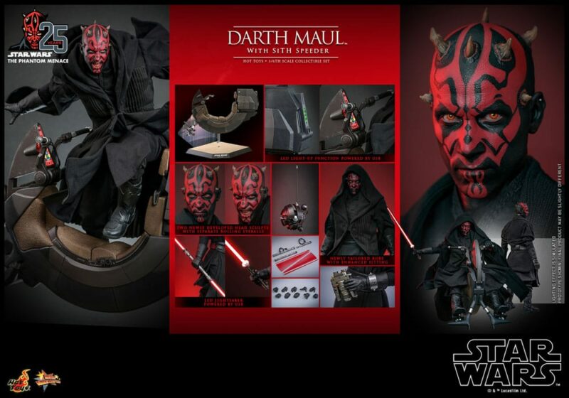 Star Wars Episode I Movie Masterpiece Action Figure 1/6 Darth Maul with Sith Speeder 29 cm - immagine 7