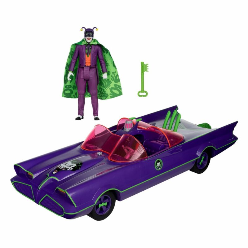 DC Retro Action Figure Batman 66 Batmobil with Joker (Gold Label) 15 cm - immagine 2
