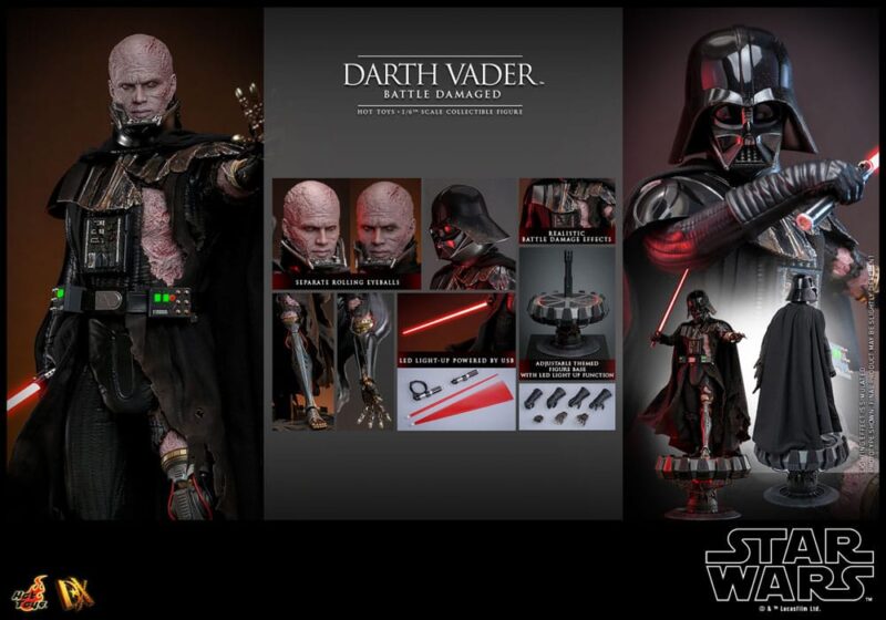 Star Wars Action Figure 1/6 Darth Vader (Battle Damaged) 35 cm - immagine 7