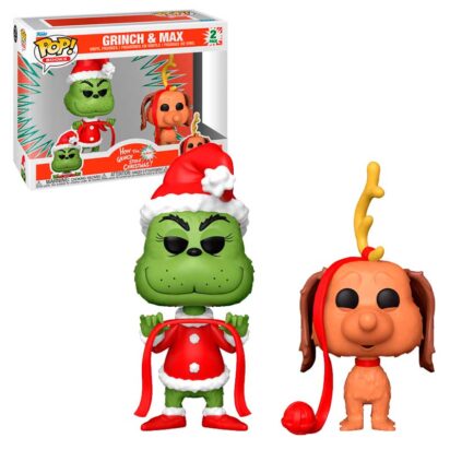The Grinch(Anniversary) POP! Books Vinyl Figures 2-Pack Grinch w/ Max 9 cm