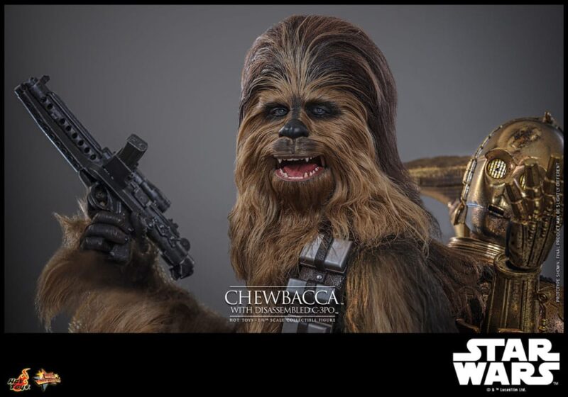Star Wars Episode V Movie Masterpiece Action Figure 1/6 Chewbacca with Disassembled C-3PO 36 cm - immagine 4
