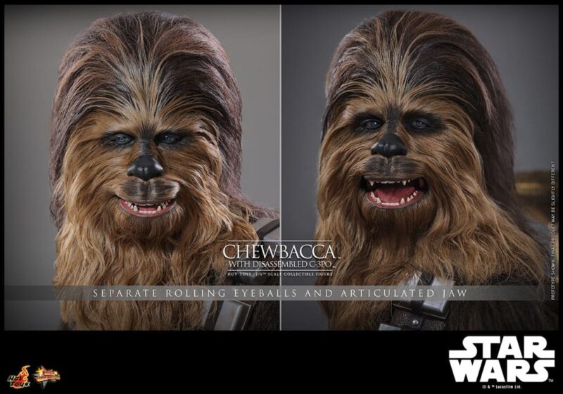 Star Wars Episode V Movie Masterpiece Action Figure 1/6 Chewbacca with Disassembled C-3PO 36 cm - immagine 5