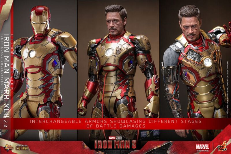 Iron Man 3 Movie Masterpiece Diecast Action Figure 1/6 Iron Man Mark XLII (2.0) Deluxe 32 cm - immagine 4