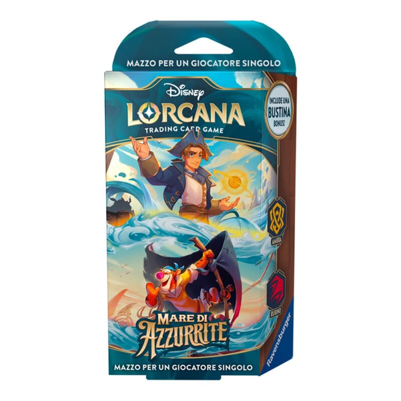 Disney Lorcana Mare di Azzurrite Mazzo Iniziale Ambra Rubino versione Italiano