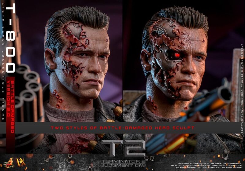 Terminator 2 Movie Masterpiece Action Figure 1/6 T-800 Battle Damaged Version 2.0 32 cm - immagine 6
