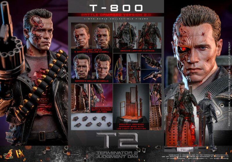 Terminator 2 Movie Masterpiece Action Figure 1/6 T-800 Battle Damaged Version 2.0 32 cm - immagine 8