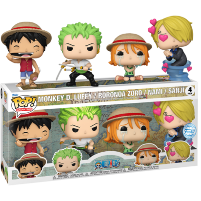 One Piece POP! 4-pack Animation Vinyl Figures Monkey D. Luffy, Roronoa Zoro, Nami & Sanji Limited 9 cm