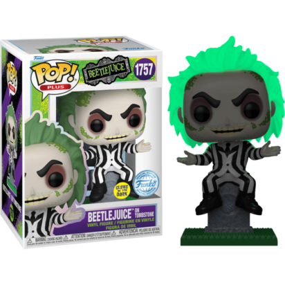 Beetlejuice POP! Plus Movies Vinyl Figure Beetlejuice w/tombstone Glow in the Dark Limited 9 cm