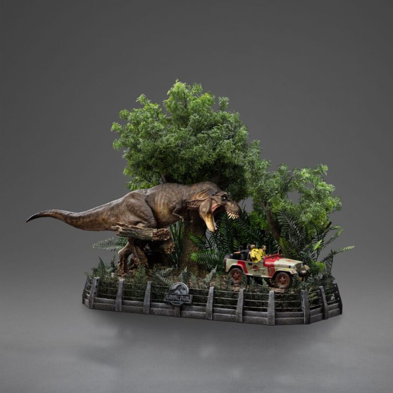 Jurassic Park Demi Art Scale Statue 1/20 T-Rex Chase 30 cm - immagine 2