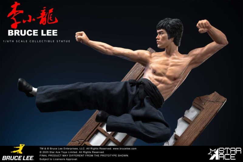 Bruce Lee Flying-Kick Resin Statue - immagine 2