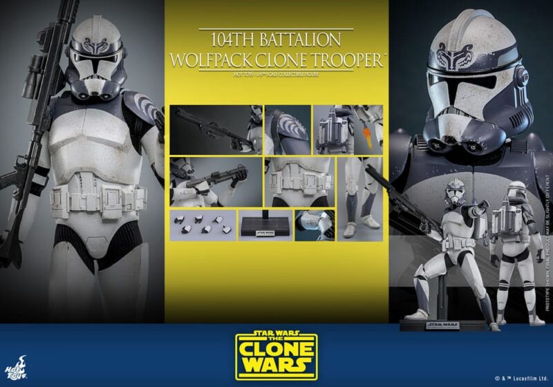 Star Wars The Clone Wars Action Figure 1/6 104th Battalion Wolfpack Clone Trooper 30 cm - immagine 7